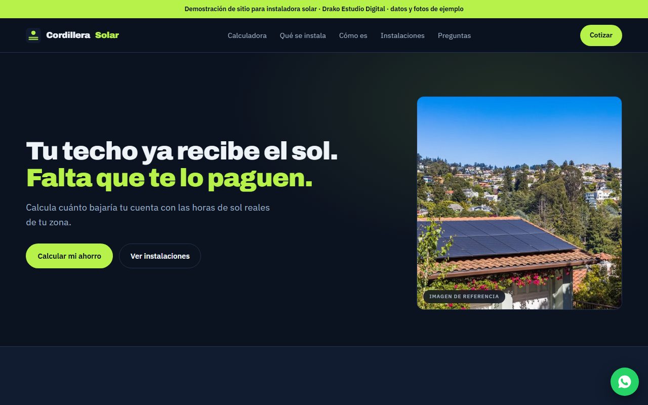 Preview de la demo de paneles solares